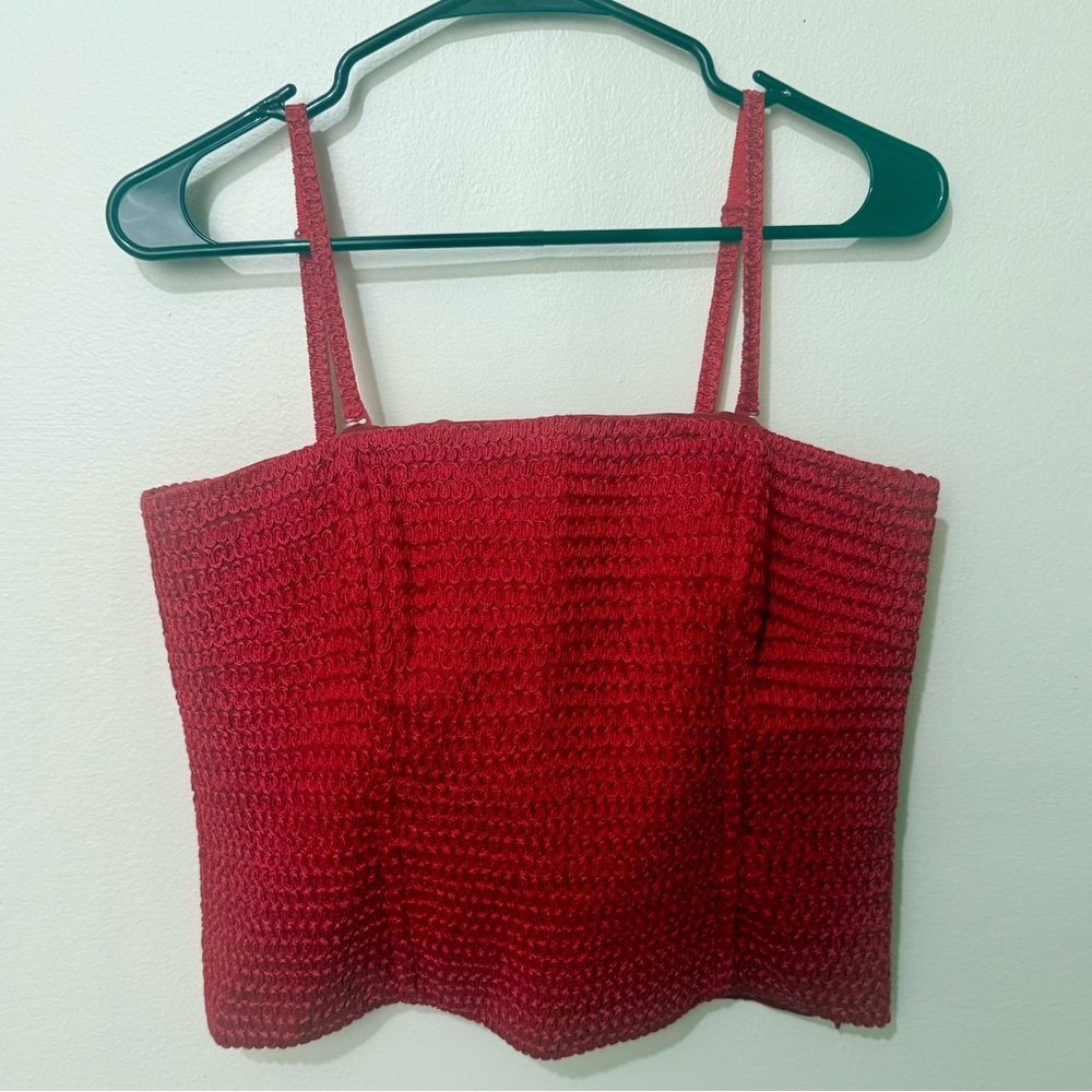 Juliana Collezione Vintage, Red, Textured Top W/Removable Straps, Size 2